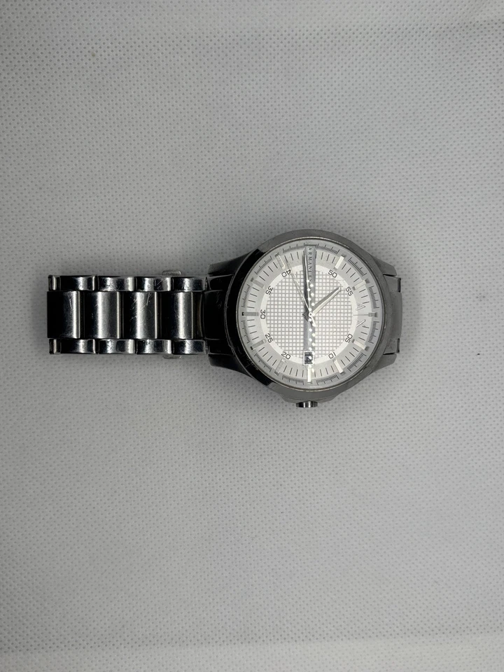 Armani Exchange男士腕表AX2177时尚Datejust银色石英表44毫米腕表 — 第 2/3 张图片