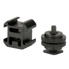 Camera Hot Shoe Mount Adapter Video Accessory Triple Cold Shoe Bracket Lights B