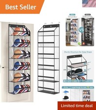 Stylish Black Hat Storage Holder with 6 Shelves - Modern Design for 72 Hats