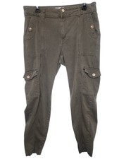 Sandpiper Women 18W Olive Green Cargo Pants Stretch Utility Straight Leg