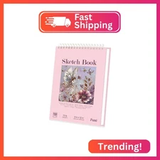 Cute Sketchbook Pink, 9"x12" Sketch Book for Teen Girls, 100 Sheets Girl Sketchb