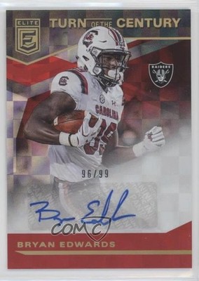 2020 Panini Donruss Elite Red 96/99 Bryan Edwards #TC-BE Rookie Auto RC 0e3p