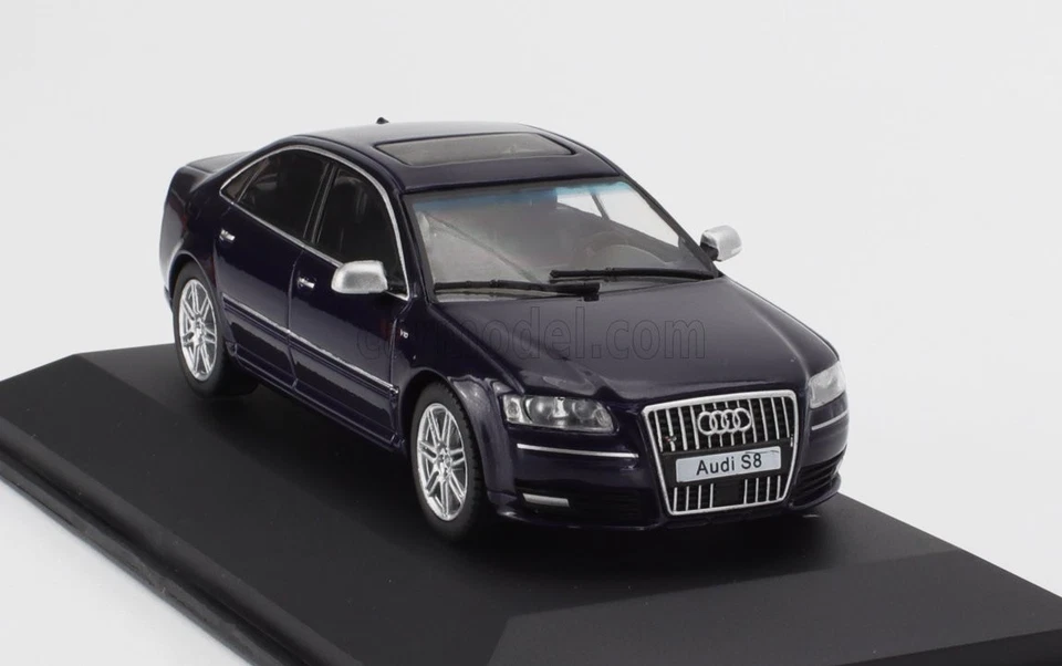 MODELLINO AUTO STATICO SOLIDO AUDI A8 S8 D3 2010 BLU MODELLISMO SCALA 1:43 - Immagine 4 di 4