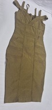Fashion Nova Olive Green Bodycon Midi Dress Xs Corset Structured Strappy