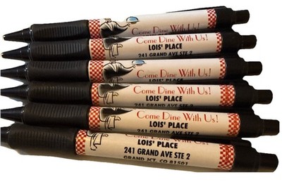 LOT (6) ADVERTISING INK PENS Lois Place Grand Jct Colorado Long Ago Closed VGC