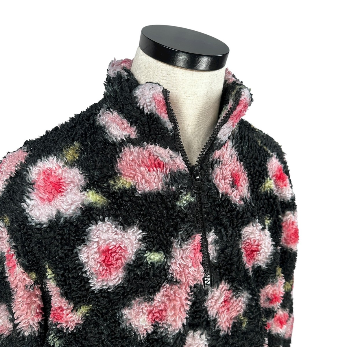 【Sandylala】 Sandy Liang Target Sherpa 1/4 Zip Jacket Women's Medium Pink Black