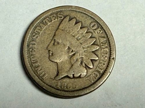 1860 copper/nickel INDIAN HEAD U.S. Cent. Good-VG, weakly struck date area. #q1