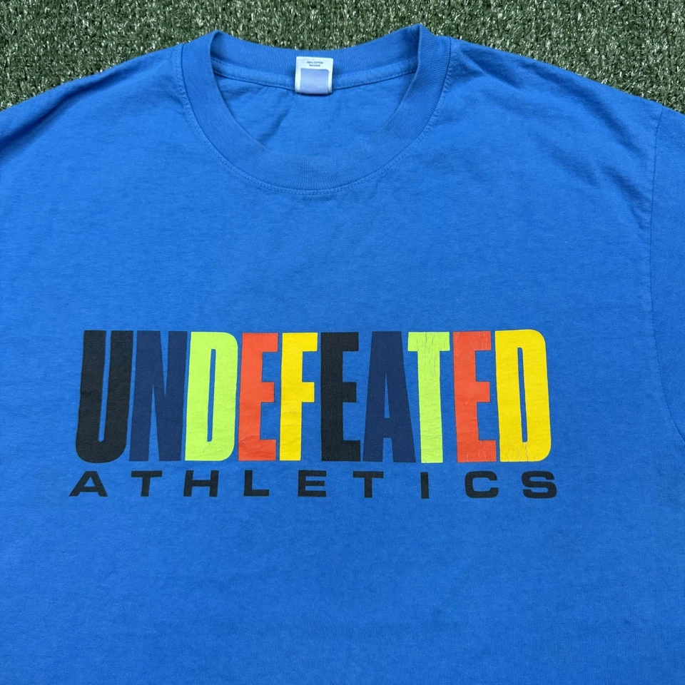 Undefeated T Shirt Men's Size M Blue Short Sleeve Streetwear Crew Neck Logo Tee - Image 4 of 4