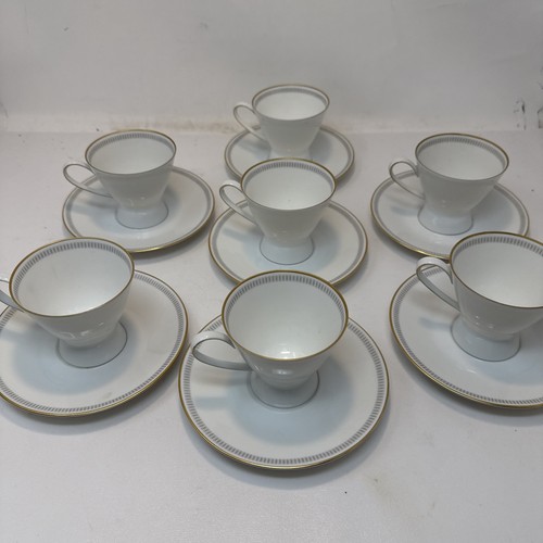 Rosenthal R-962 grau rechteckig Tasse & Untertassen - 7 Sets