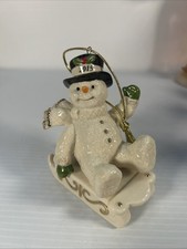 Lenox 2015 Snowman Ornament "Snowy Sleigh Ride" - Excellent Condition