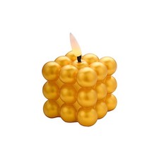 Gold 2 Metallic 2" Bubble Cube Flameless LED Candles Centerpieces Party Events