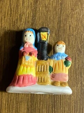Vintage Teeny Tiny People Village Light Post Figurine Christmas Ornament 1 1/2"