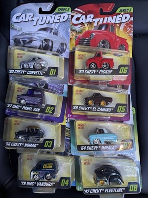 Car Tuned Series 5 set 8 cars COMPLETE SET Fleetline, Impala,Chevy Pickup, All 8