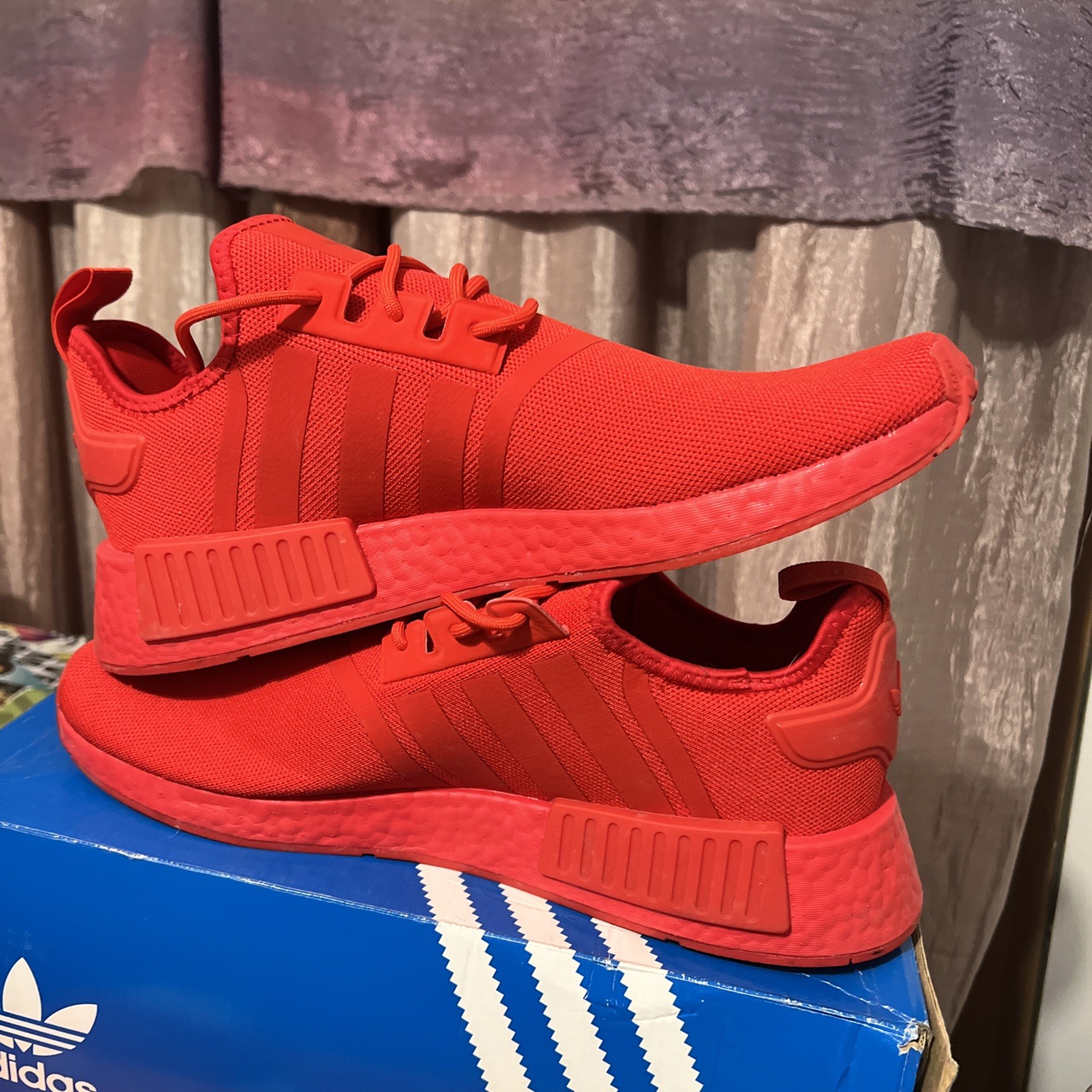 Adidas originals NMD_R1 Primeblue Men's Shoes Vivid Red GX7605 size 11 image 2