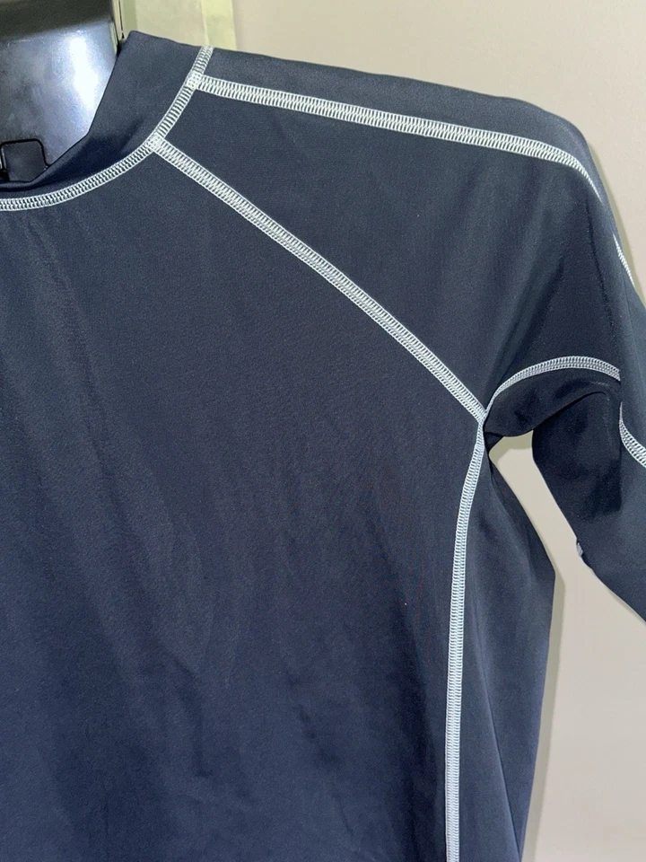 Camisa de natación Lands End Rash Guard para niños L 14-16 azul marino manga corta playa Foto 2 de 4