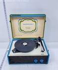 Vintage Masterwork Solid State Green & Blue Record Player Power On — photo 5