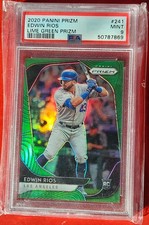 2020 Panini Prizm Edwin Rios Lime Green RC #/125 PSA 9 Mint Dodgers #241