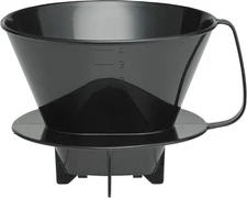 Fino Pour-Over Coffee Brewing Filter Cone, Number 4-Size, Black 