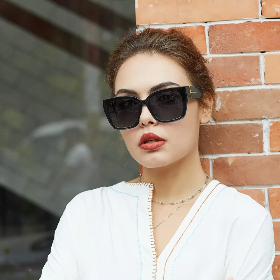 Gafas de sol polarizadas con sombra facial sobre gafas para mujer... Foto 2 de 4