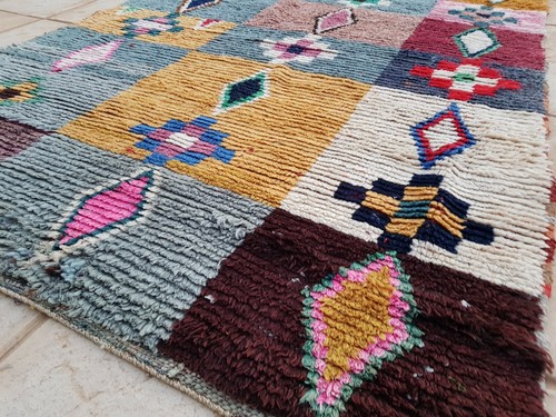 Marokkanischer Vintage Boucherouite Teppich - Handgeknüpfter Berberteppich - Vintage Azilal Rug - Bild 8 von 11