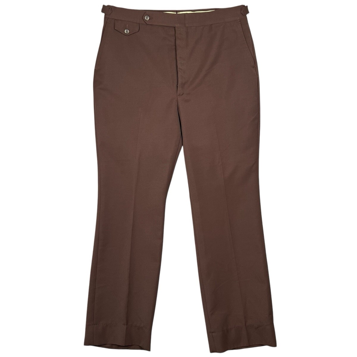 Higgins Slacks Pants Men's 38x33 Brown Vintage Boho Straight Cinch