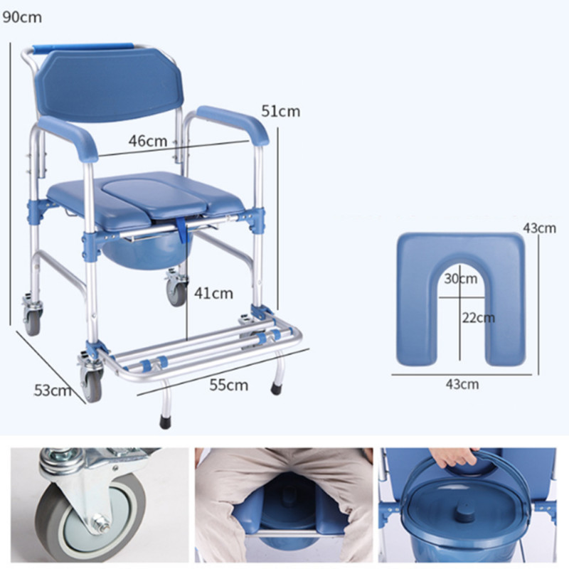 Duschstuhl Alu Toilettenrollstuhl Nachtstuhl Rollstuhl Toilettenstuhl Sitz DE