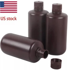 3Pcs 1L UV Resin LCD/DLP Film Processing Chemical Storage Brown Bottles 3D Print