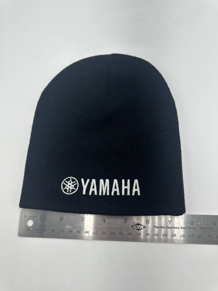 Yamaha Logo Black Knit Beanie Hat Cap Winter One Size - Image 4 of 4