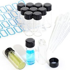 10 Pcs 4ml Clear Bottles Glass Vials Caps for Small Objects