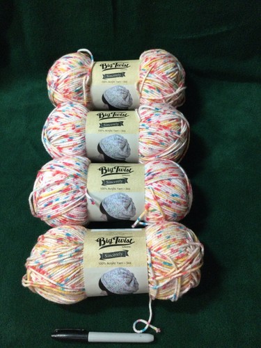 Big Twist Sincerely Yarn Lot of 3+ Skeins 5 Oz Ea Rainbow Confetti