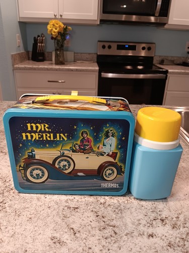 1982 Mr Merlin Lunch Box & Thermos * Vintage * Lunchbox kit pail tin - 第 2/5 張圖片
