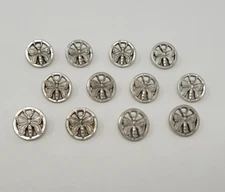 12 pcs Butterfly Open Frame Silver Molded Plastic Craft Sewing Shank Buttons VTG