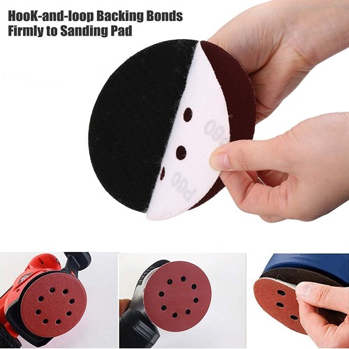 60Pcs 5 inch Sanding disc 40 60 80 100 180 240 Grit Assorted Sandpaper Hook Loop - Afbeelding 6 van 10