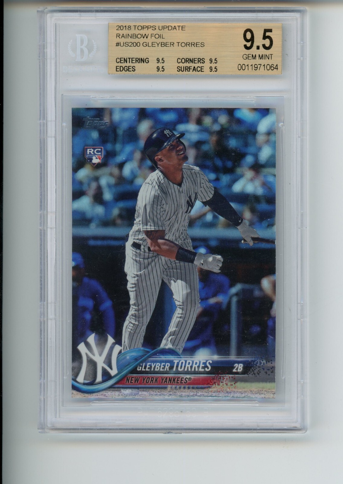 2018 Topps Update Gleyber Torres #US200 Rookie RC Rainbow Foil BGS 9.5 (064)