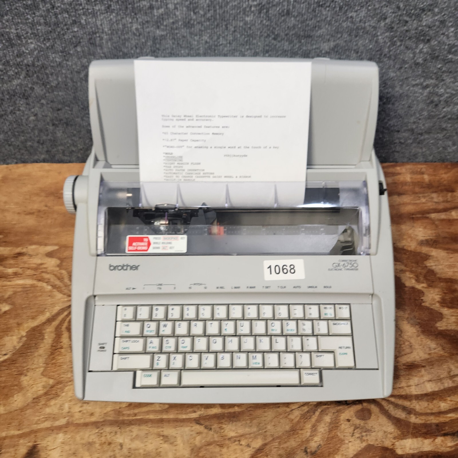 Brother GX6750 Correctronic Typewriter, Tested New Ink Ribbon! Read