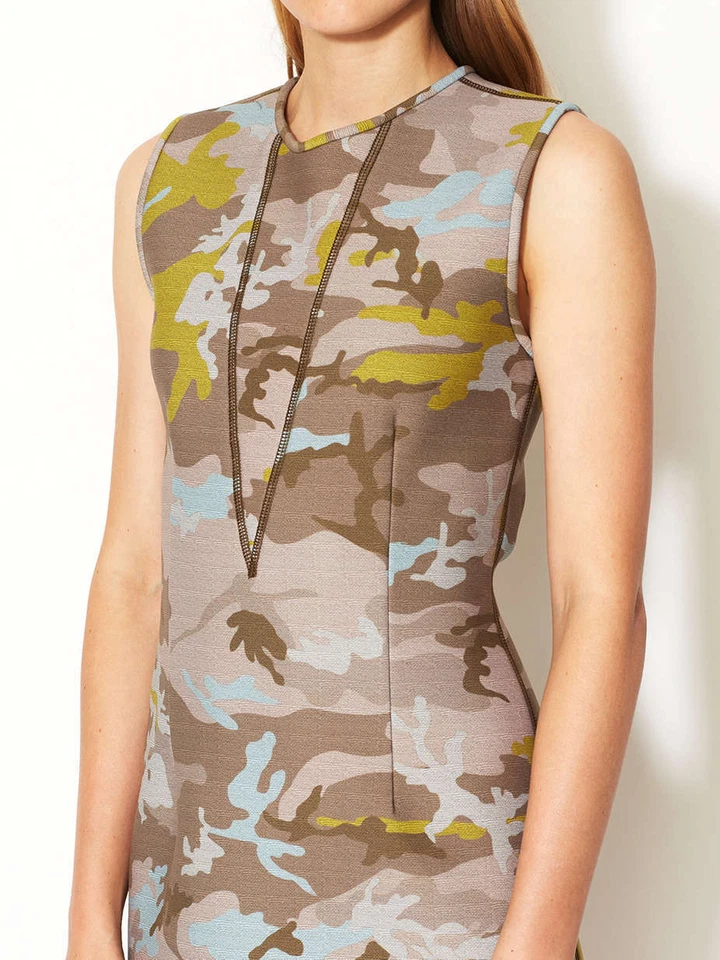 全新带标签 Cynthia Rowley 迷彩潜水连衣裙 - 尺寸 6 - MSRP:395.00 美元 — 第 3/4 张图片