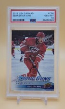 2016-17 Upper Deck Young Guns Canvas Sebastian Aho Rookie RC #C96 PSA 10 Mint