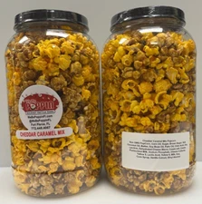 World's Best Gourmet CHEDDAR CARAMEL MIX Corn Popcorn - 1 Gallon Container