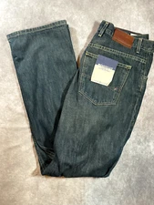 NWT Tommy Hilfiger 36/34 Men's Straight Leg Boot Cut Jeans Dark Wash