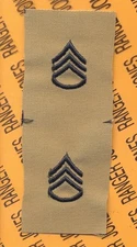US ARMY Enlisted STAFF SERGEANT SSG E-6 Desert DCU rank patch set