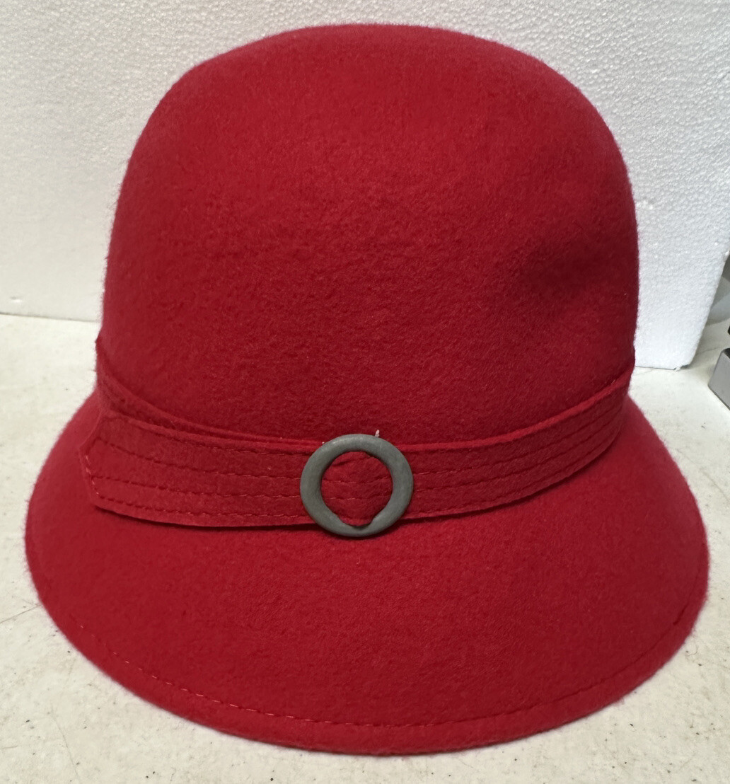 Kate Spade New York Wool Felt 1920s style Cloche Bucket Hat Red Bow s-l400.jpg main image 2