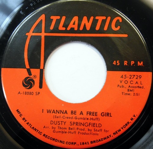 DUSTY SPRINGFIELD 45 Wanna Be A Free Girl / Let Me In ATLANTIC Soul MINT- #379 - Picture 2 of 2