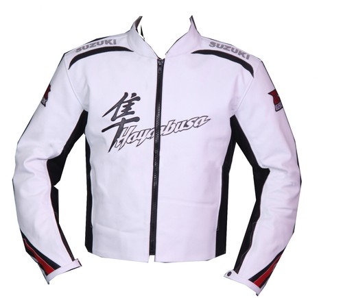 Veste En Cuir De Moto Suzuki Hayabusa - Taille 52, Protections CE Coudes/dos/épaules, Cuir De Vache Et Kevlar, Neuve