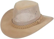 Dorfman Hat Co. Men's Soaker Hat with Mesh Sides Beige Large - XLarge