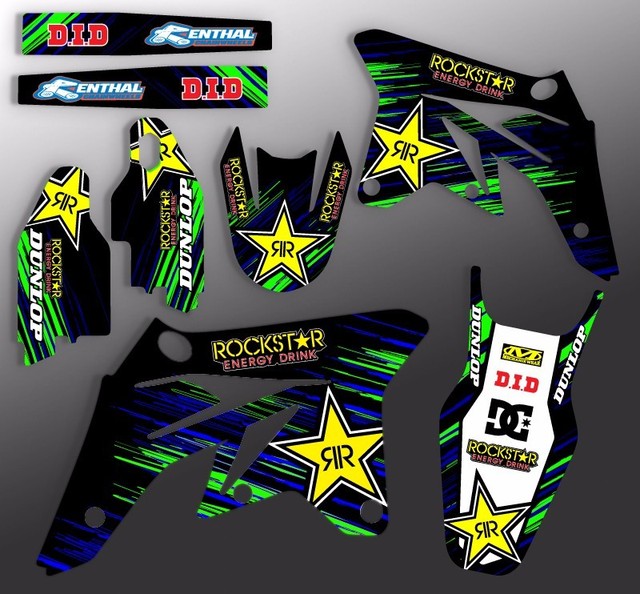2009 2010 2012 KXF 250 GRAPHICS KIT KAWASAKI KX250F ROCKSTAR GRAPHICS
