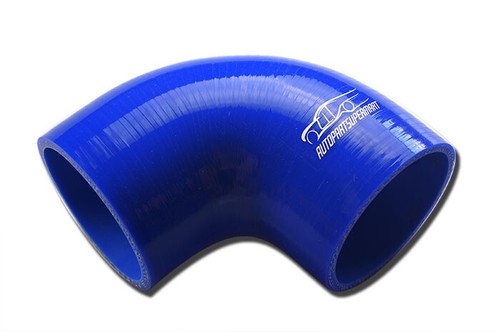 4PLY Silicone 90 Degree Elbow Connector Joiner Turbo Hose 89mm 3.5" 3 1/2" Blue - Picture 3 of 7