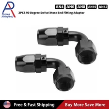 2pcs 4/6/8/10/12 AN 90 Degree Swivel Hose End Fitting Adaptor For CPE Fuel Hose