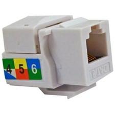 6P6C White RJ11 CAT3 Telephone Network Keystone Jack Insert Plug for Wall Plates