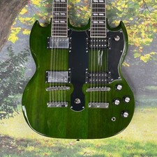 Custom Rare Green Double Neck 12+6 String SG Electric Guitar EDS-1275 Solid Body