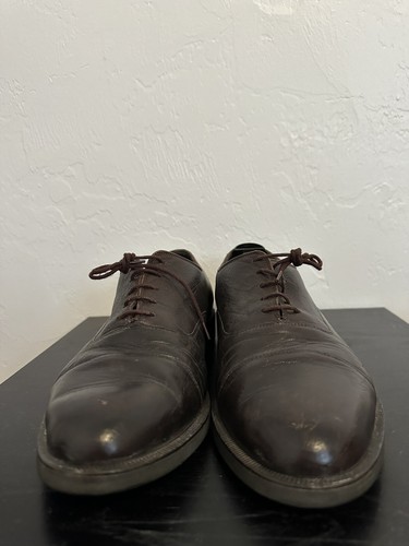 Zapatos de vestir Bally Suiza para hombre de cuero marrón Oxford con cordones EE. UU. 10 E - Imagen 3 de 11